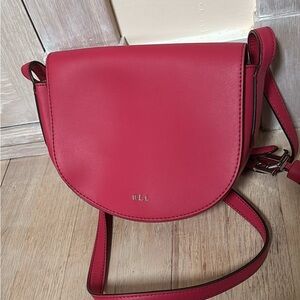 Vibrant Pink Semi-Circular Crossbody Bag